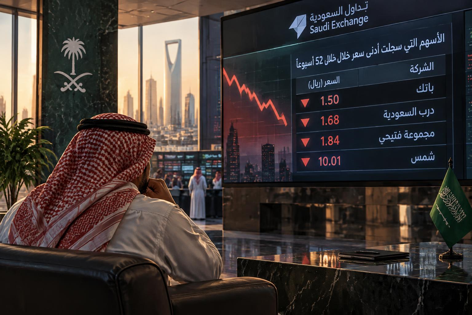 ‏تاسي: 75 شركة تسجل أدنى سعر منذ 52 أسبوعًا