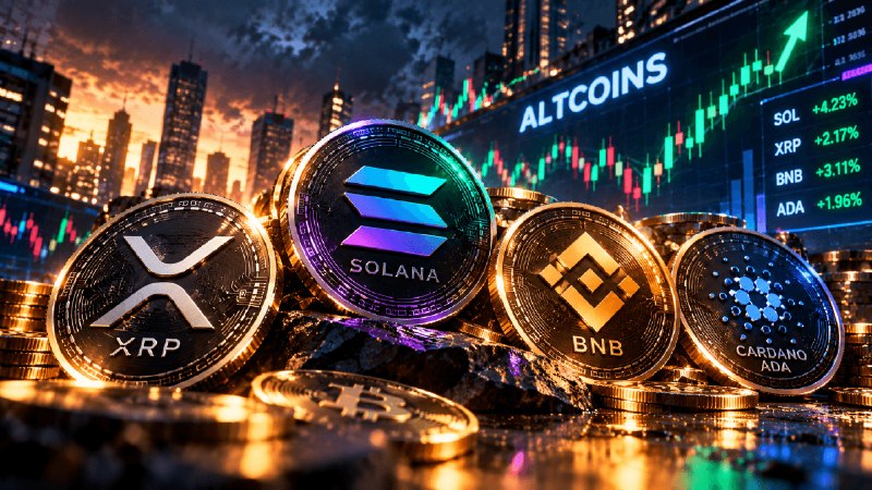 موسم العملات البديلة في 2026؟ سولانا وXRP وBNB تواجه اختبار الاحتياطي الفيدرالي مع بقاء هيمنة بيتكوين فوق 60%