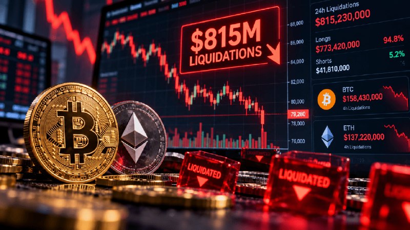 تصفيات العملات المشفرة تقفز مع هبوط بيتكوين دون 80,000 دولار